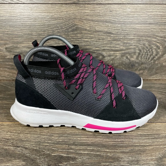 🚫SOLD! |•ADIDAS•| Quesa Black Gray Cloudfoam Marathon Running Shoes Size 7.5 - Picture 2 of 11